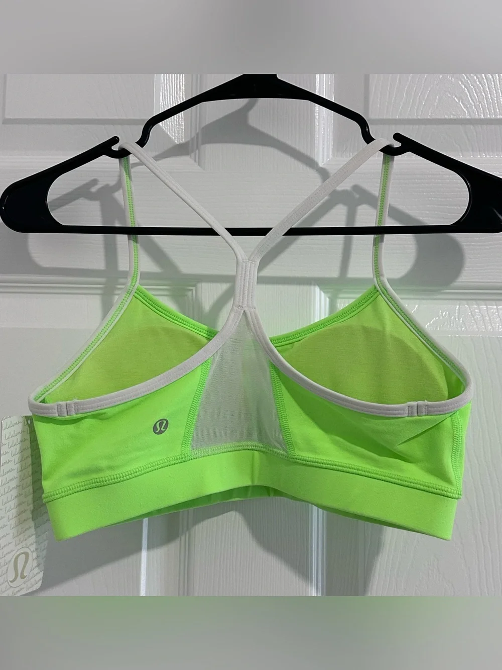Lululemon Flow Y Bra IV Zippy Green/White Size 8-NWT